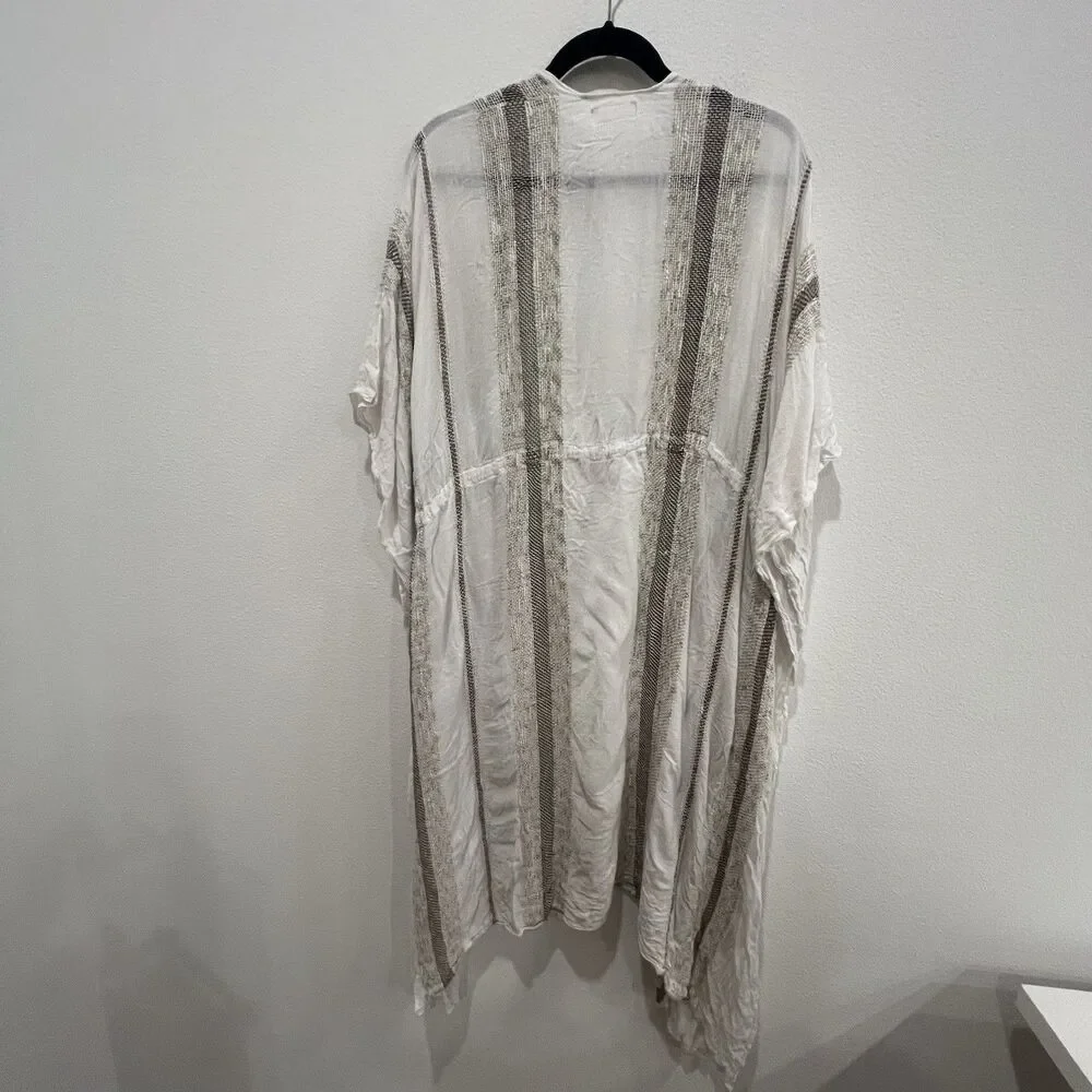 Free People Emerald Coast Boho Kimono in Antique Ivory One Size